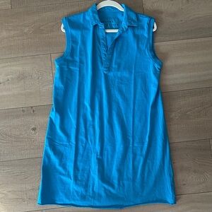 Frank & Eileen Mini Lily popover henley tank Dress in Bright Turquoise NWT MED
